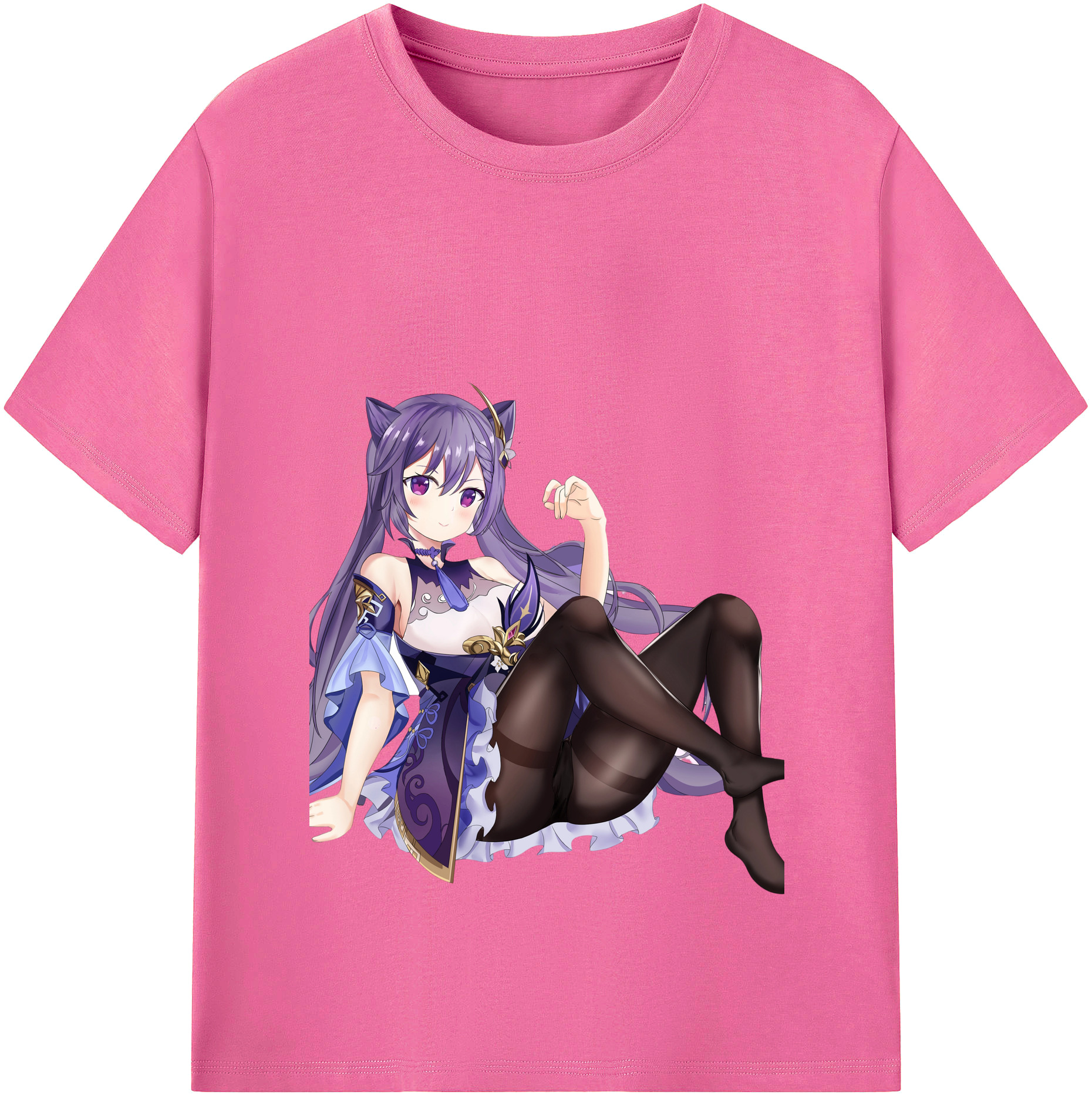 げんし神 刻晴 こくせい genshin Kokusei レディースカジュアルプリントTシャツ（綿100％）